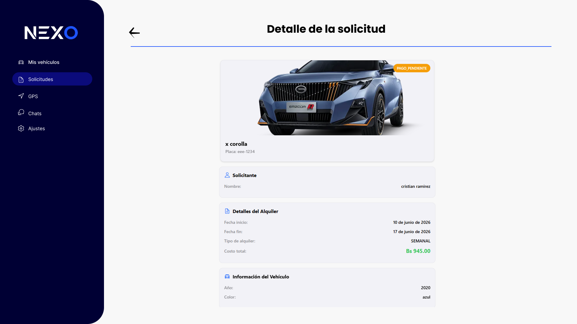 App NEXO anfitriones 3