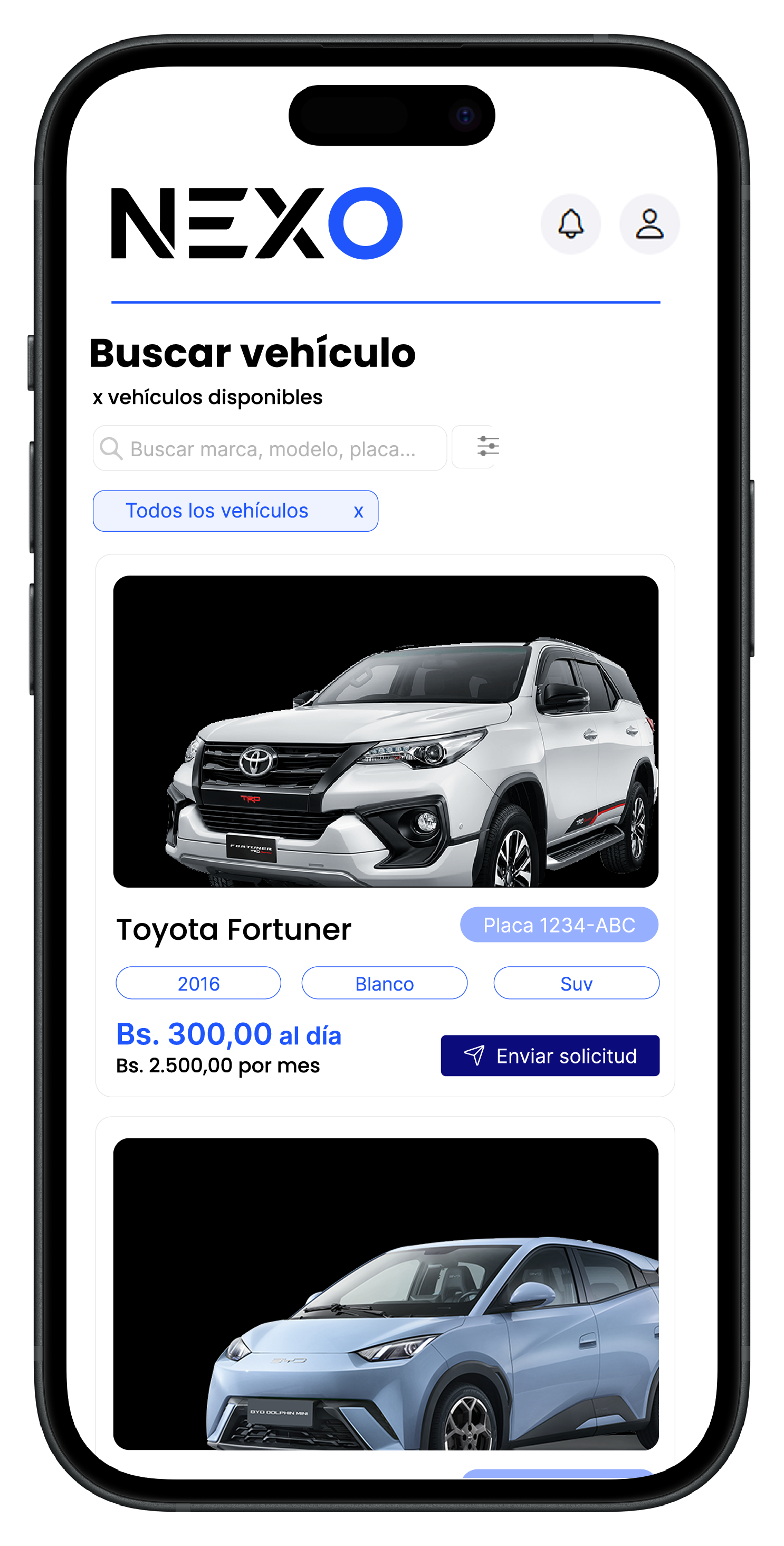 App NEXO en celular
